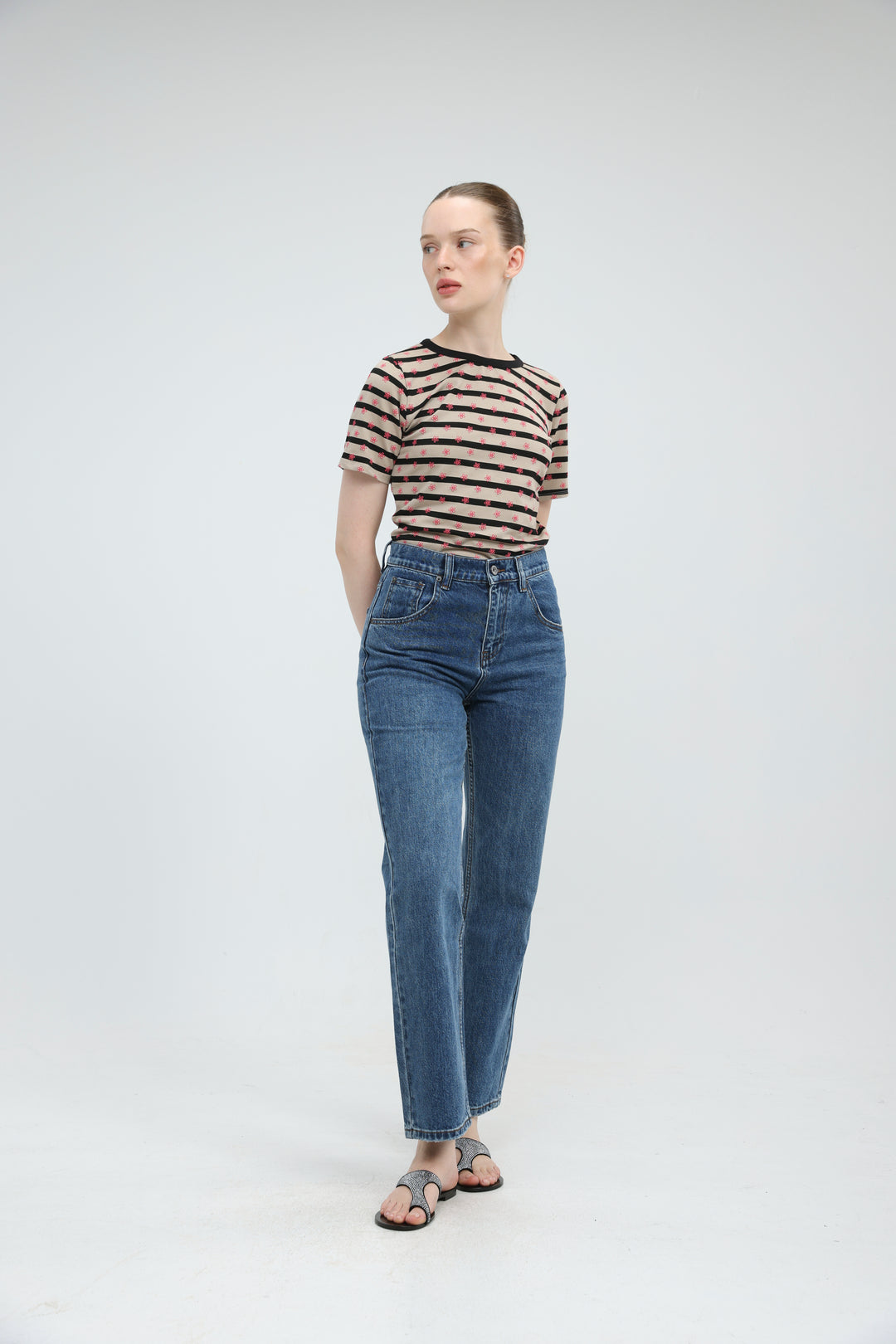 Doodle Camel Striped T-Shirt