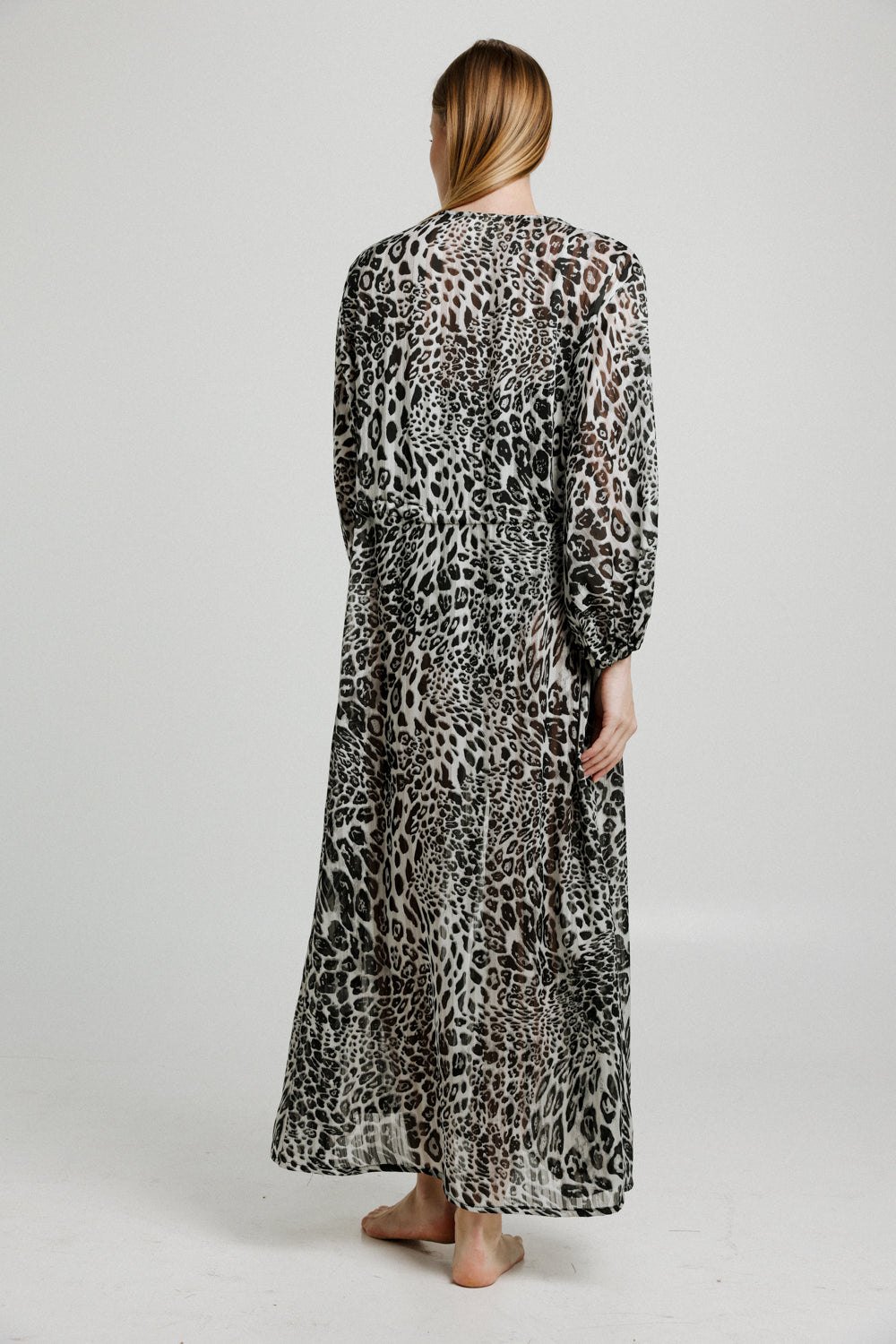 Hillside Grey Leopard Kimono