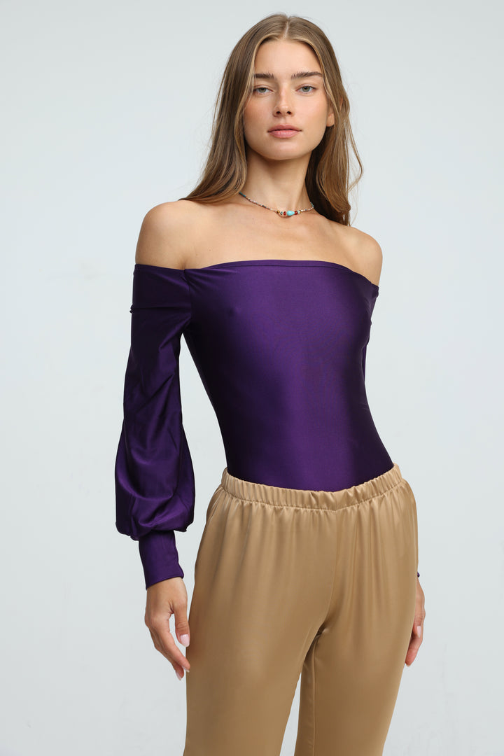 Era Purple Off Shoulder Bodysuit