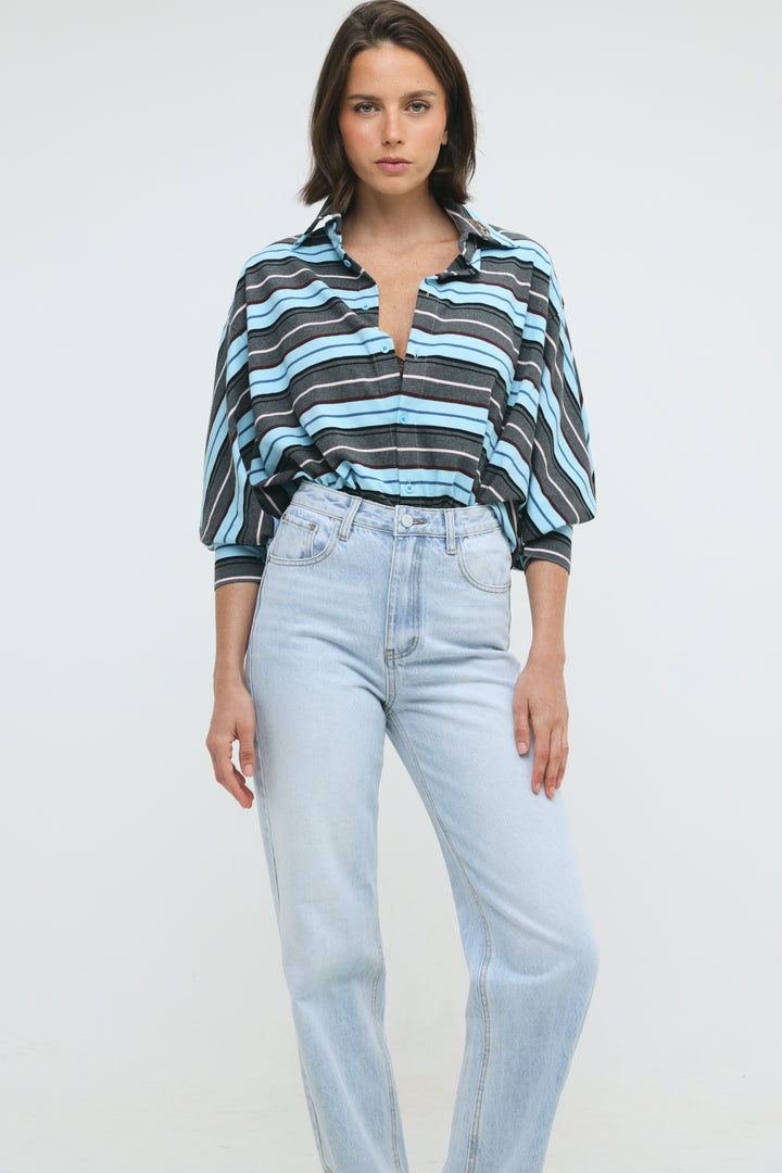 Crossing Grey Stripes Polo