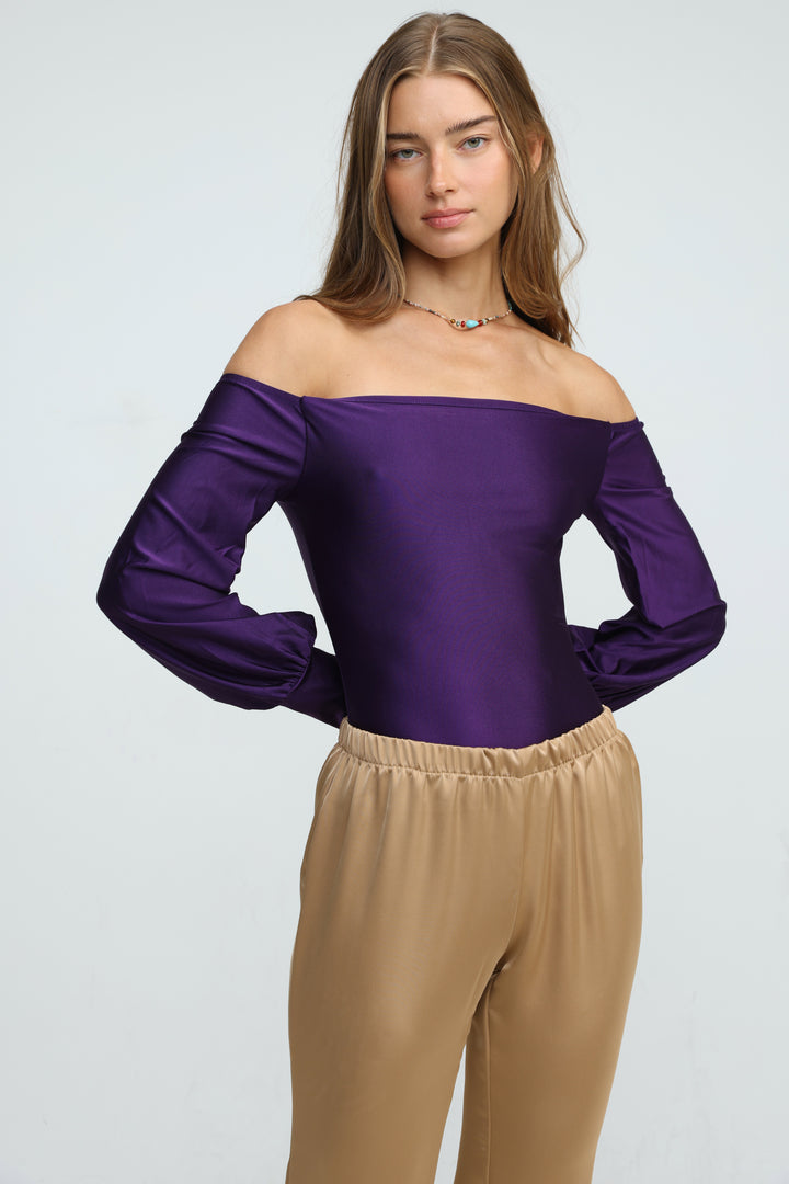 Era Purple Off Shoulder Bodysuit