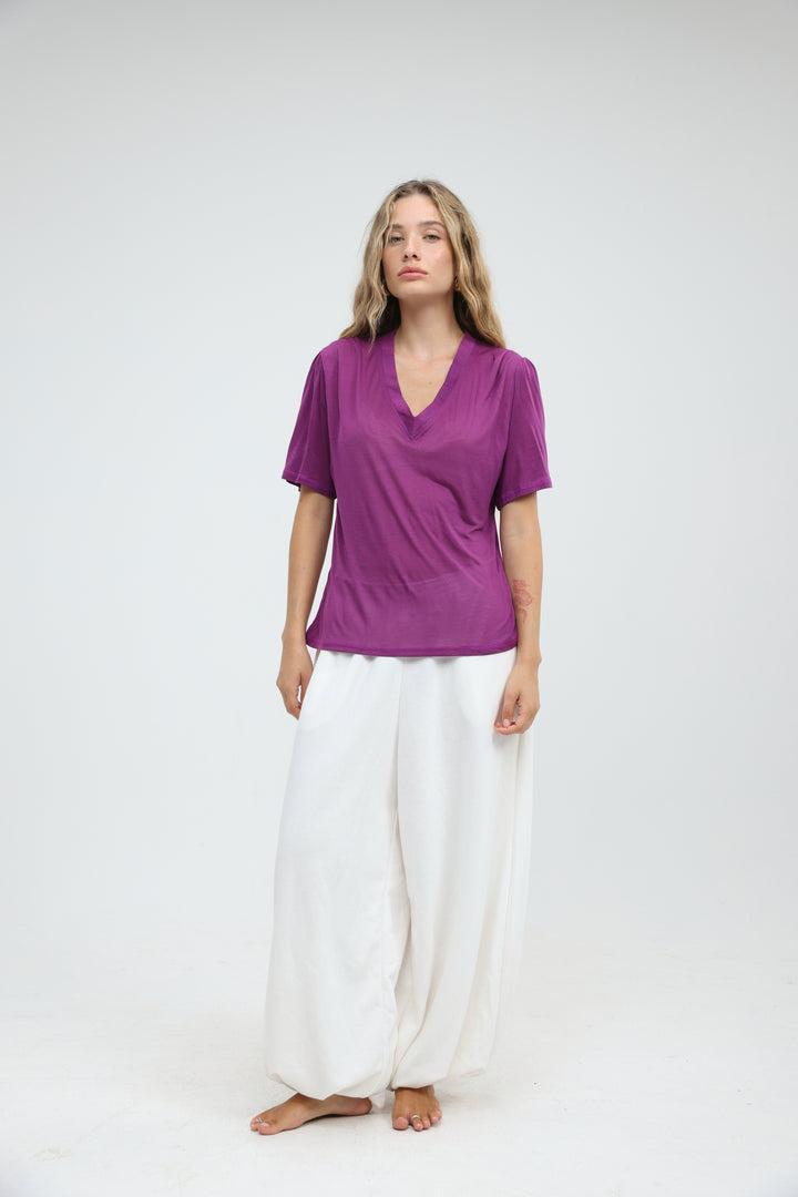 Clean57 Purple V T-Shirt