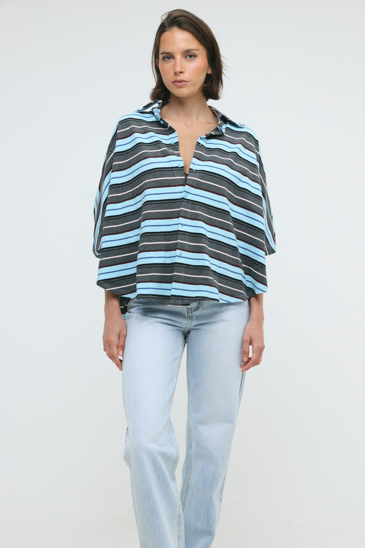 Crossing Grey Stripes Polo