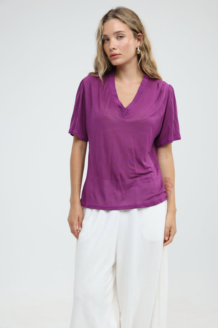 Clean57 Purple V T-Shirt