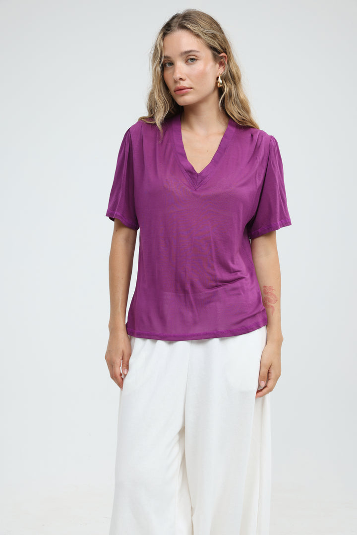 Clean57 Purple V T-Shirt