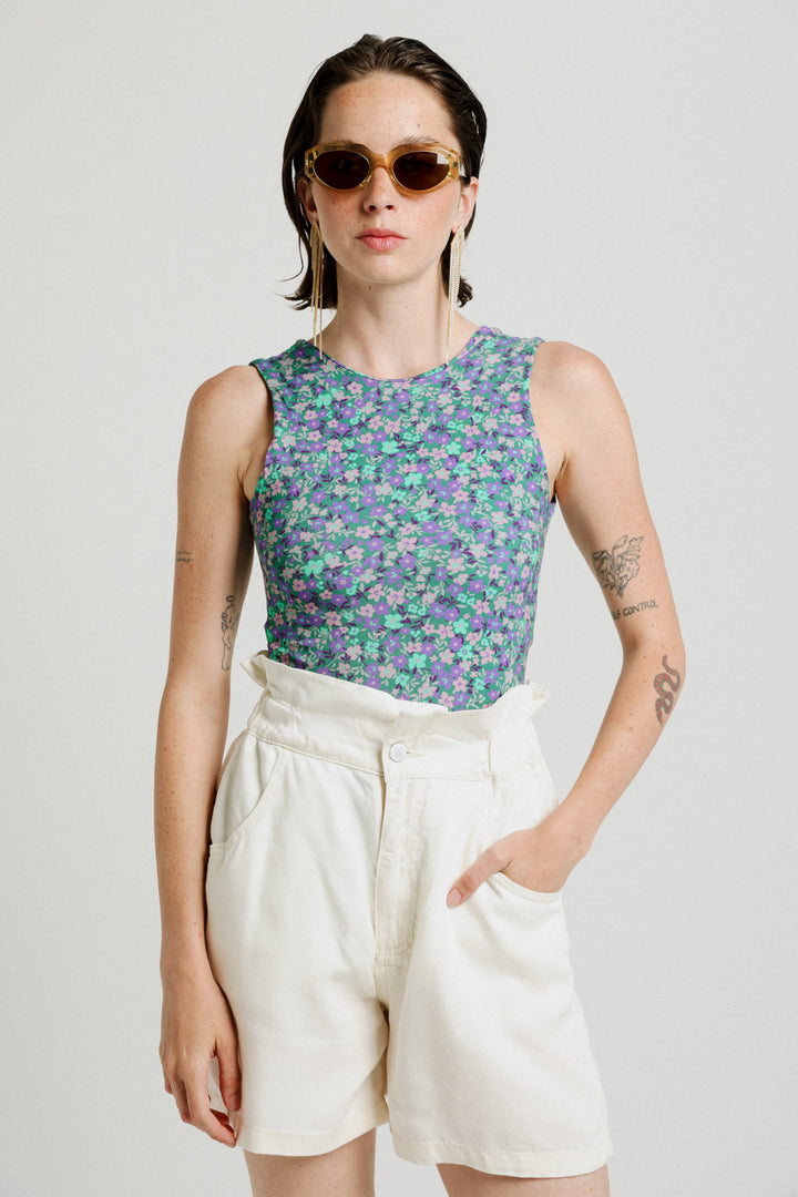 Observe Green Floral Tank