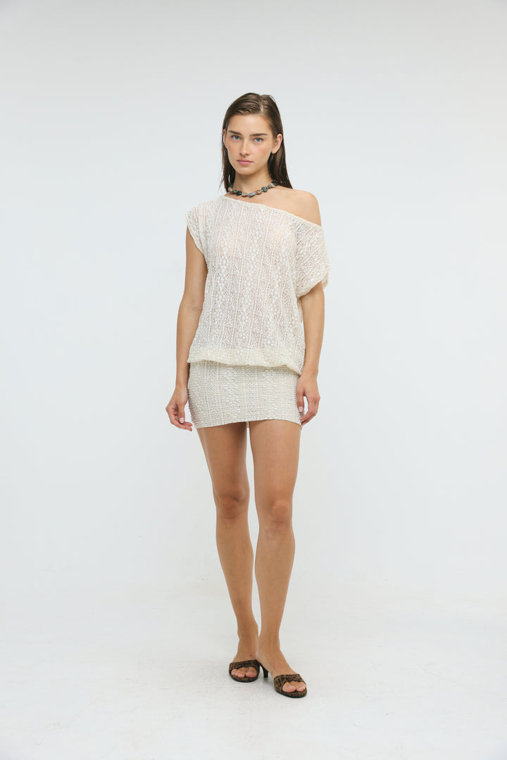 Palma Cream Mini Dress