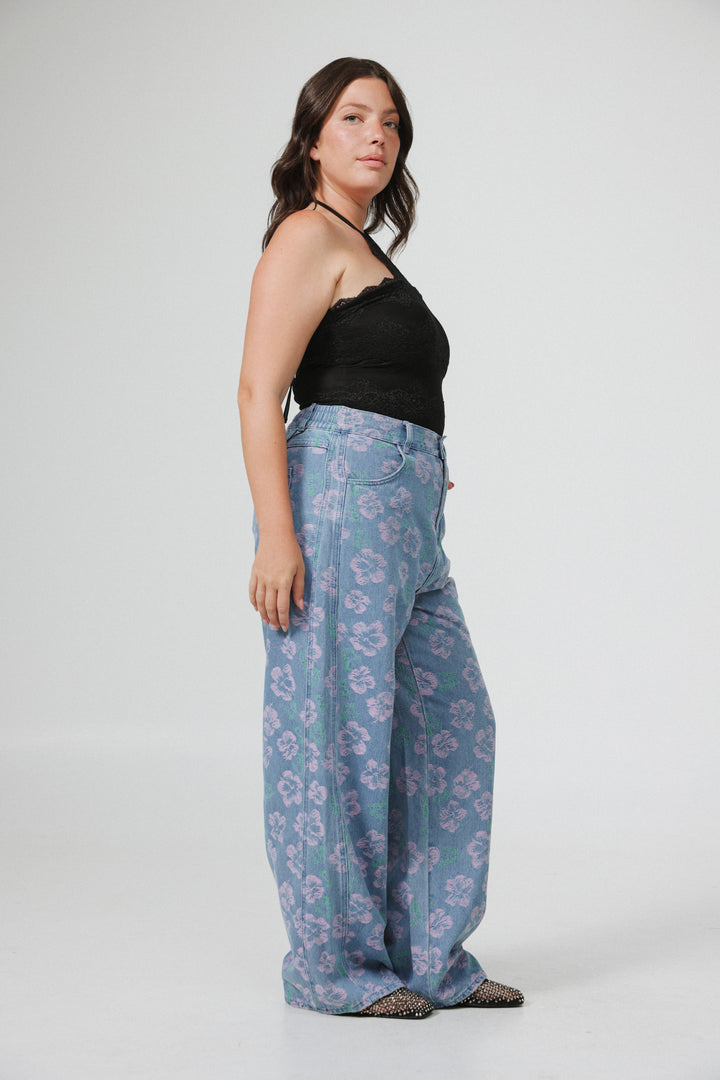 Guri Blue Flowered Denim