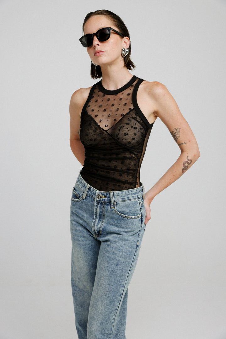 Strawberry Black Lace Top