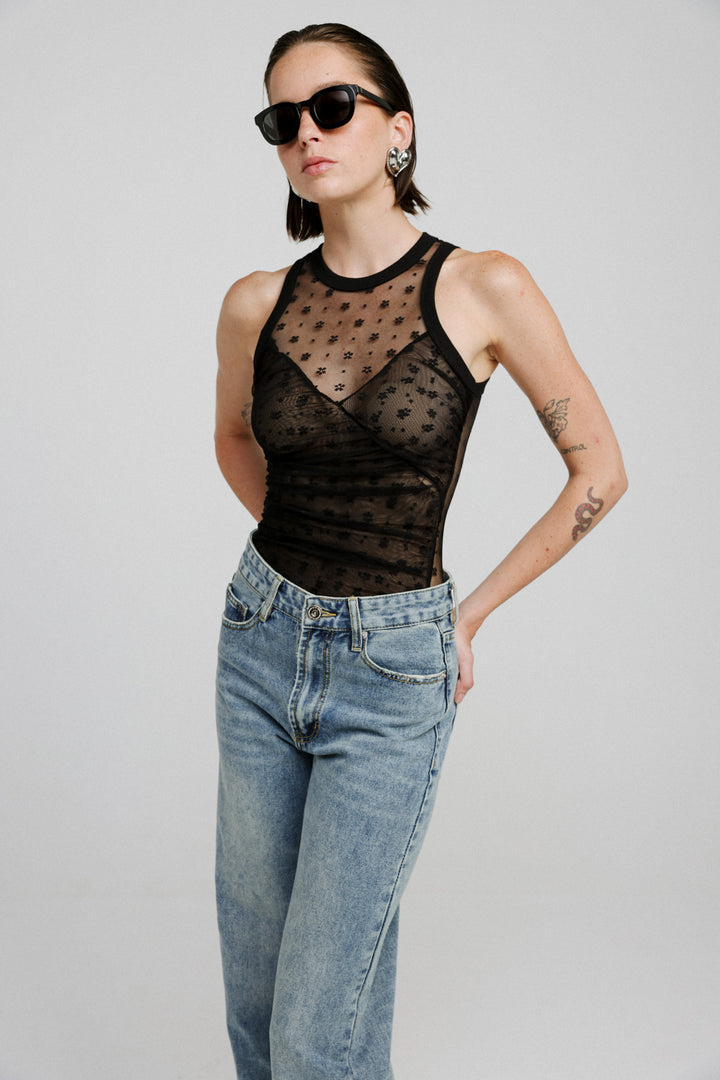 Strawberry Black Lace Top