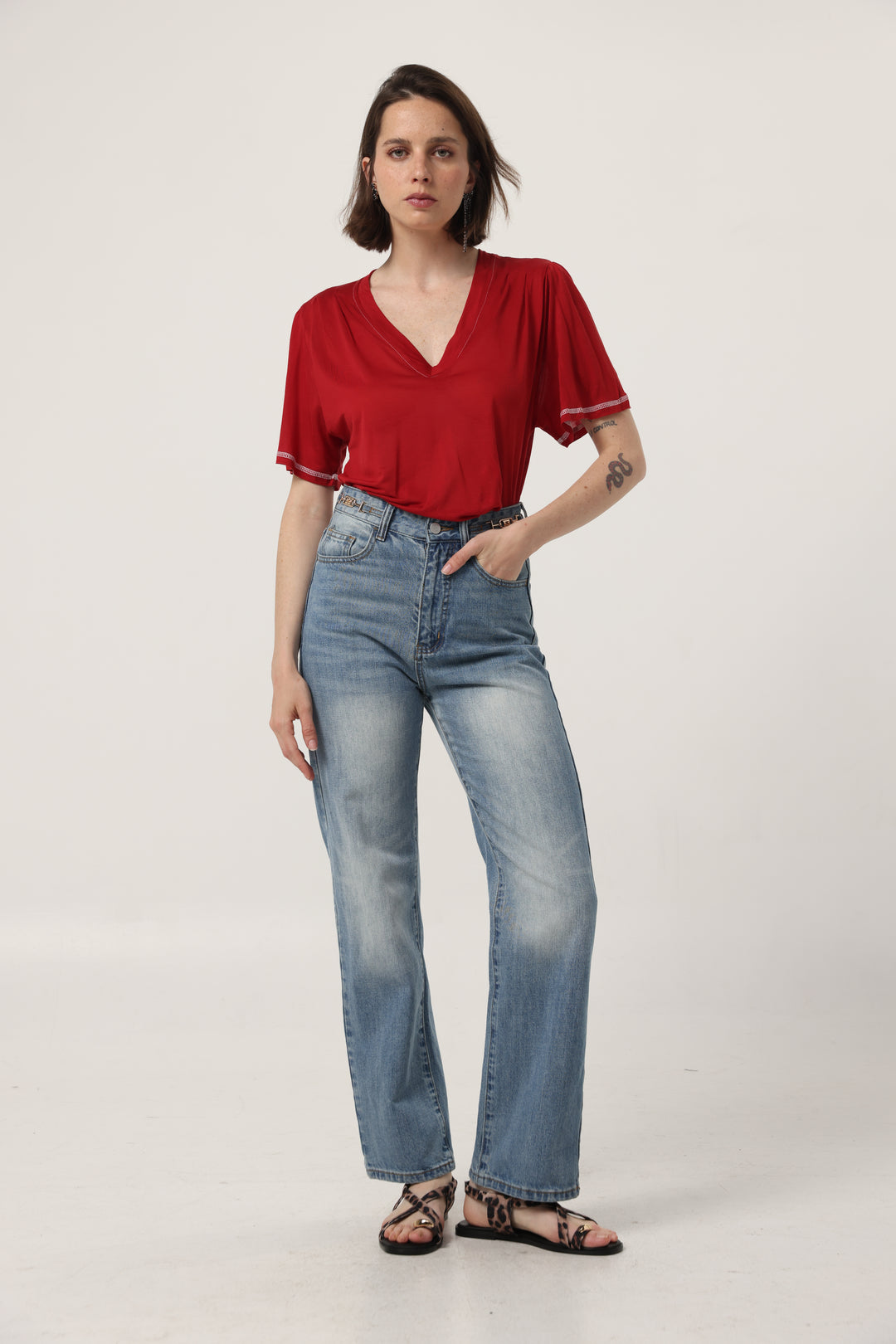 Clean Red V T-Shirt