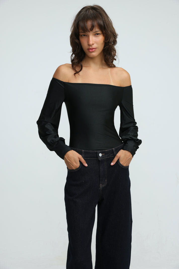 Era Black Off Shoulder Bodysuit