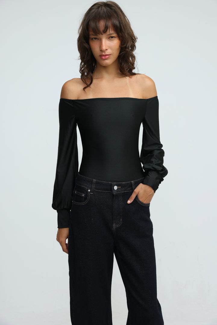Era Black Off Shoulder Bodysuit
