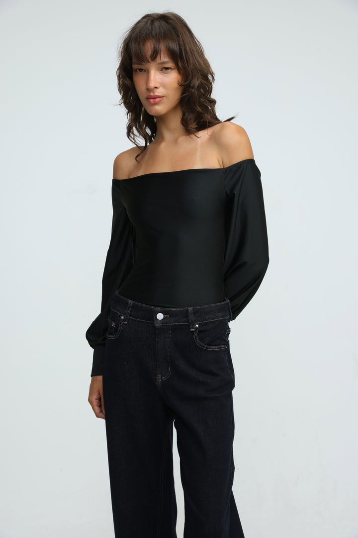 Era Black Off Shoulder Bodysuit