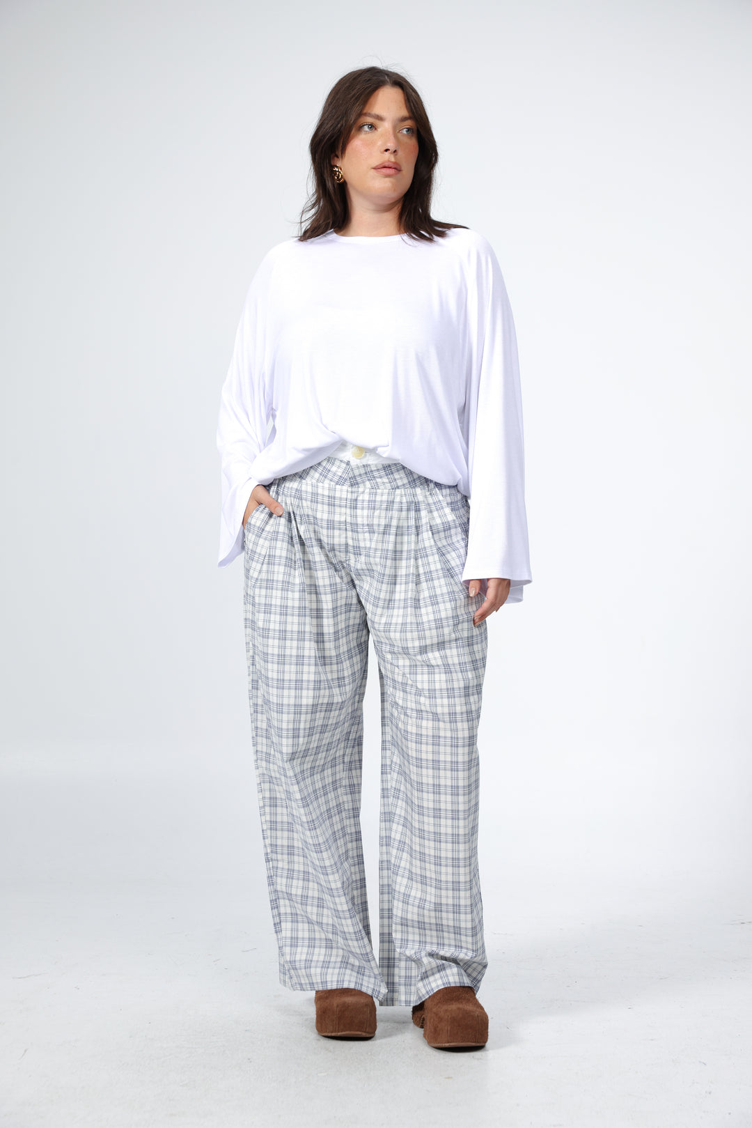 Owl Blue Plaid Bottoms