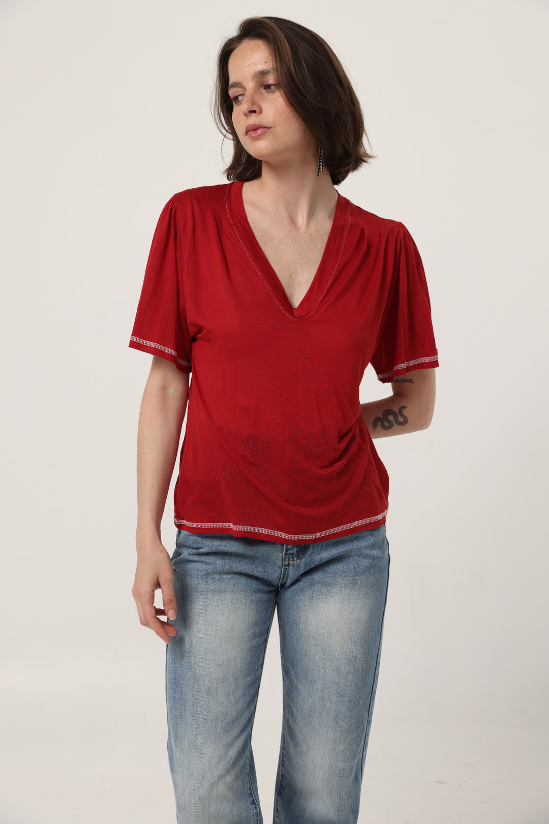 Clean Red V T-Shirt