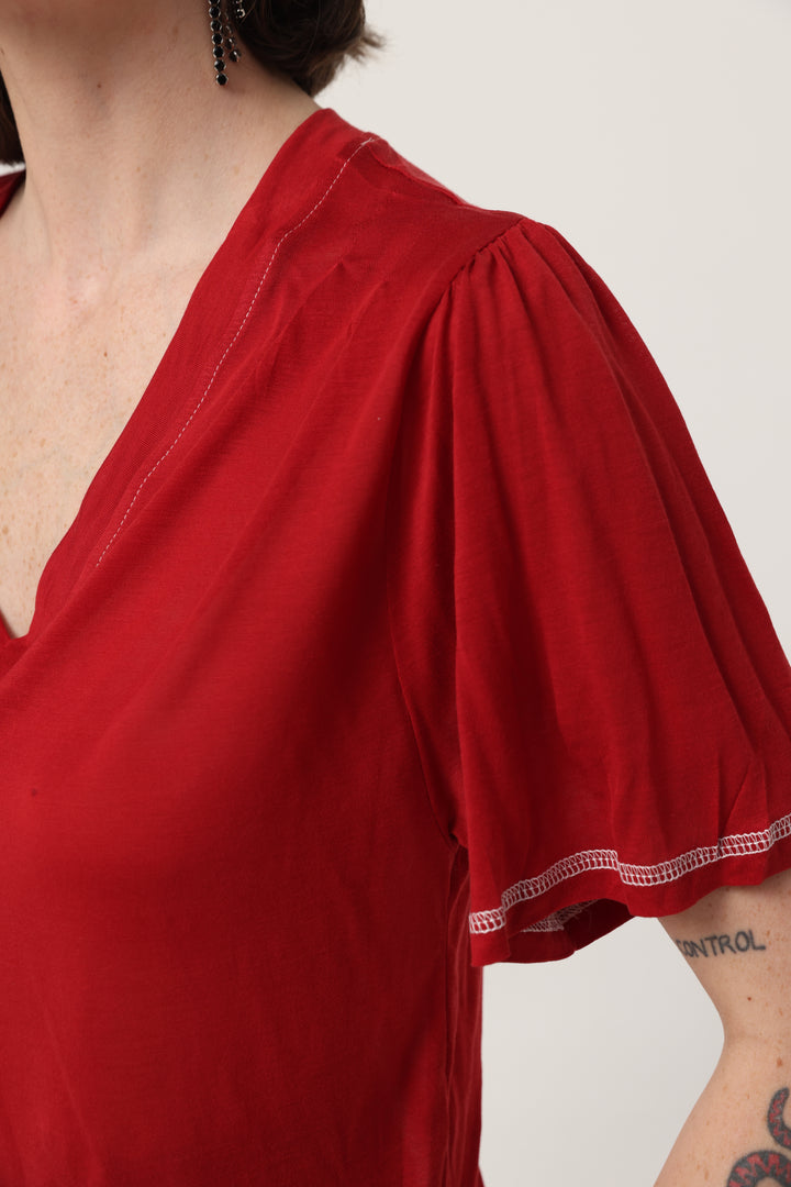 Clean Red V T-Shirt