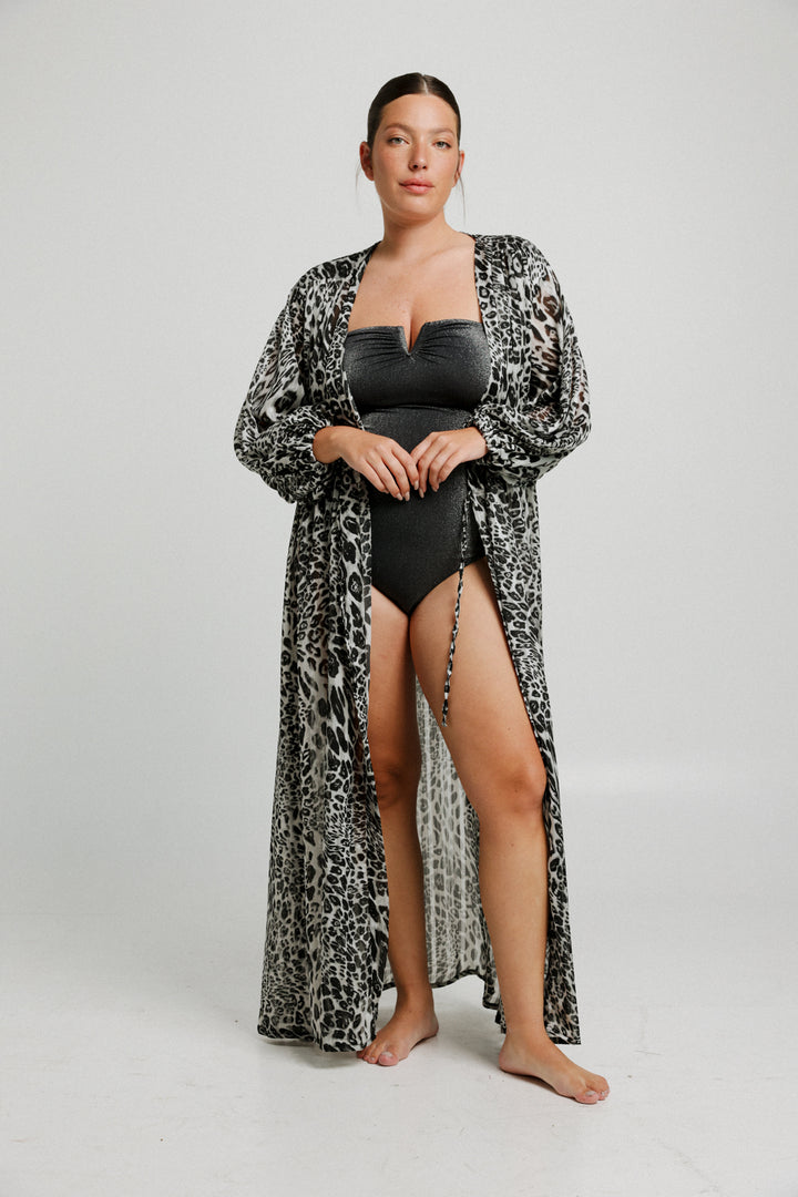 Hillside Sparkly Leopard Kimono