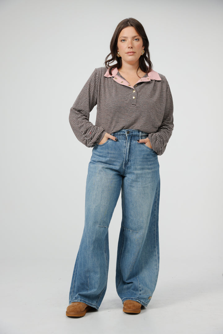 Poenta Black Striped Polo