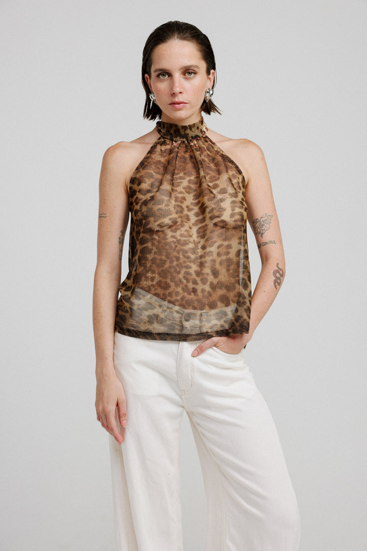 Collar Leopard Tank