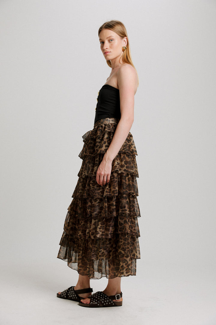Peplum Leopard Skirt
