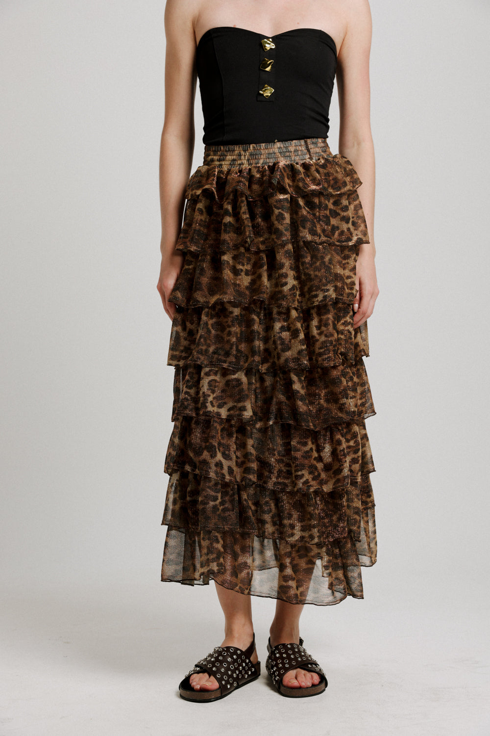 Peplum Leopard Skirt