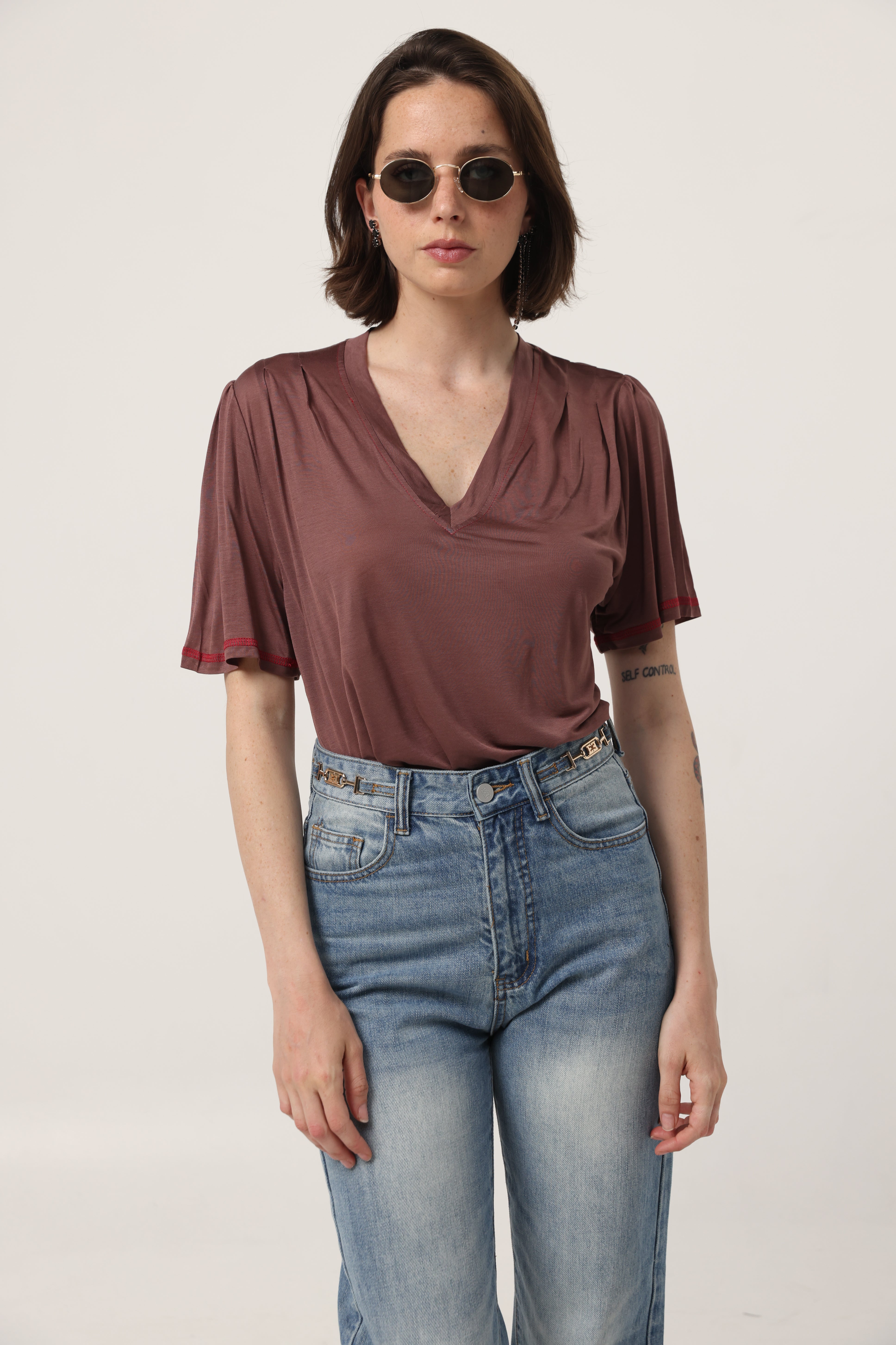 Clean Brown V T-Shirt – SEESTARZ