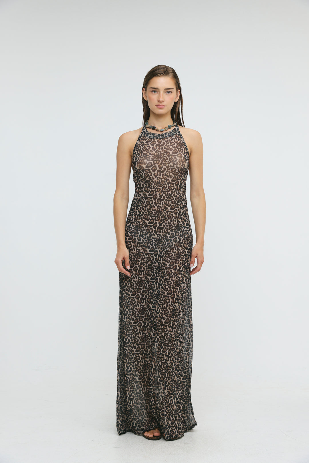 Ibiza Leopard Halter Dress