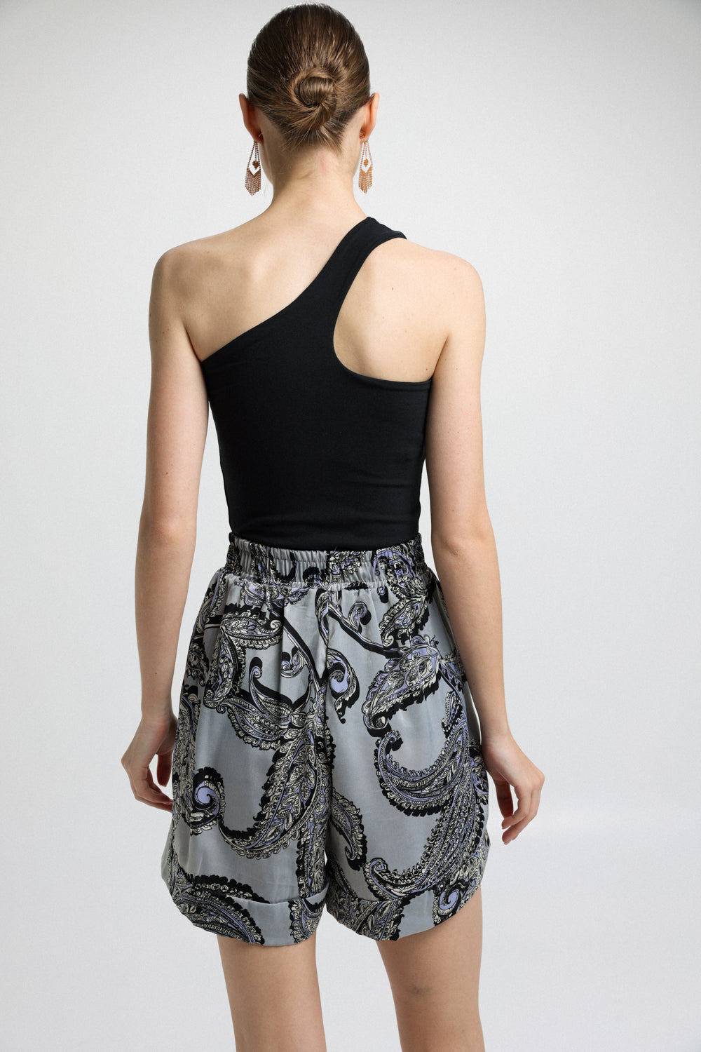 Todi Grey Print Shorts