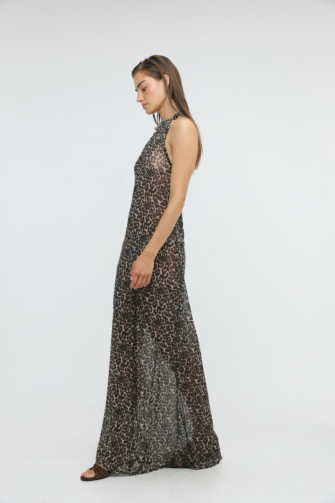 Ibiza Leopard Halter Dress
