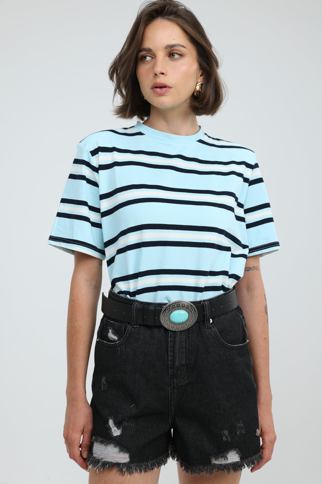 Cocoonut Light Blue Striped T-Shirt