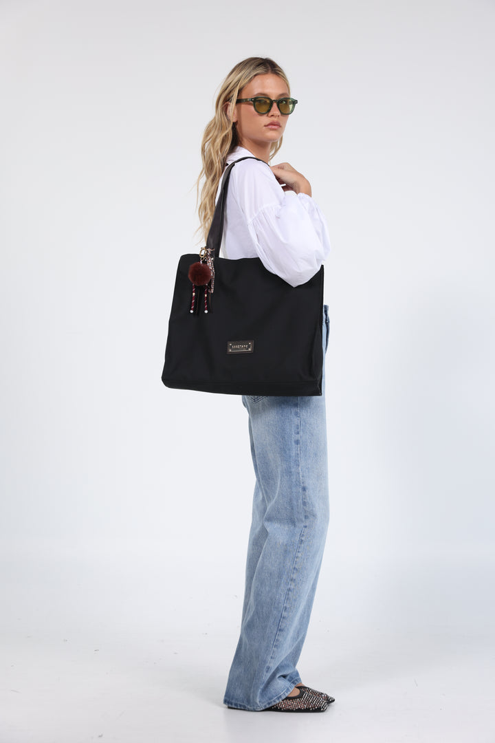 Black Travel Tote Bag