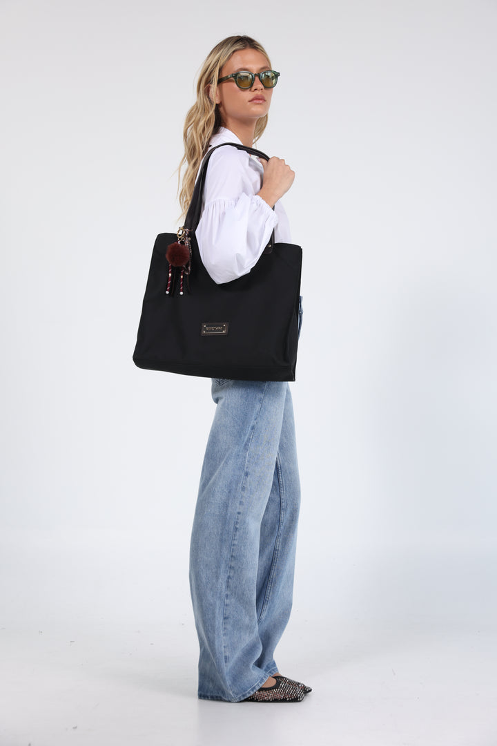 Black Travel Tote Bag