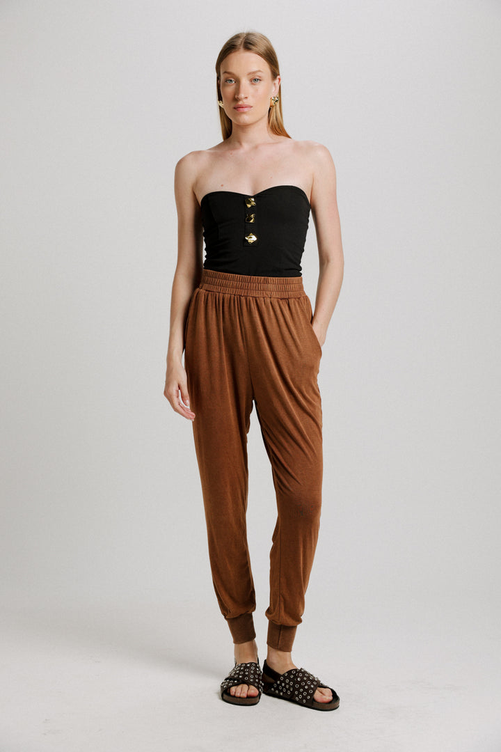 Charm Black Golden Strapless Top