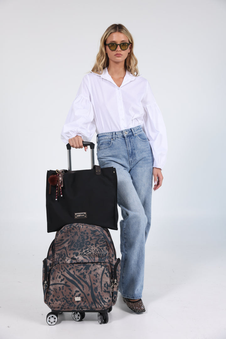 Black Travel Tote Bag