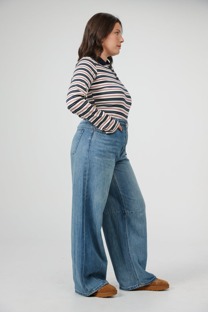 Sweeter Navy Striped Polo