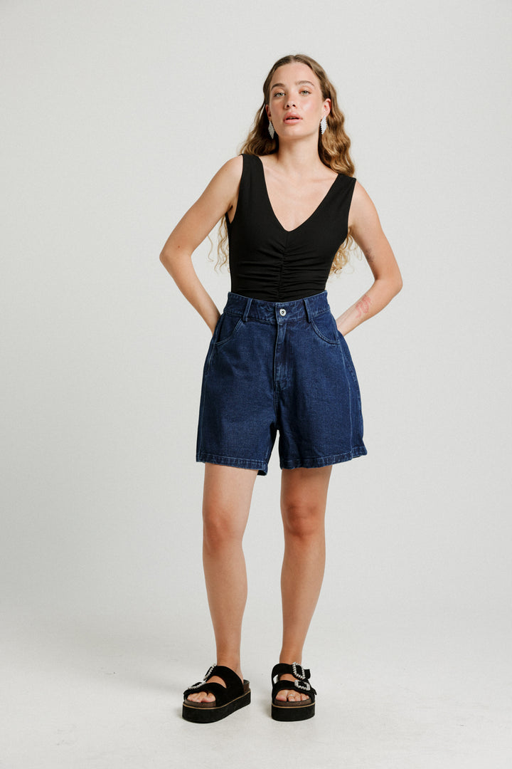 Guri Short Dark Denim Bottoms