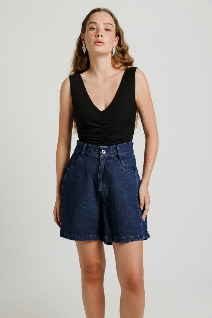 Guri Short Dark Denim Bottoms