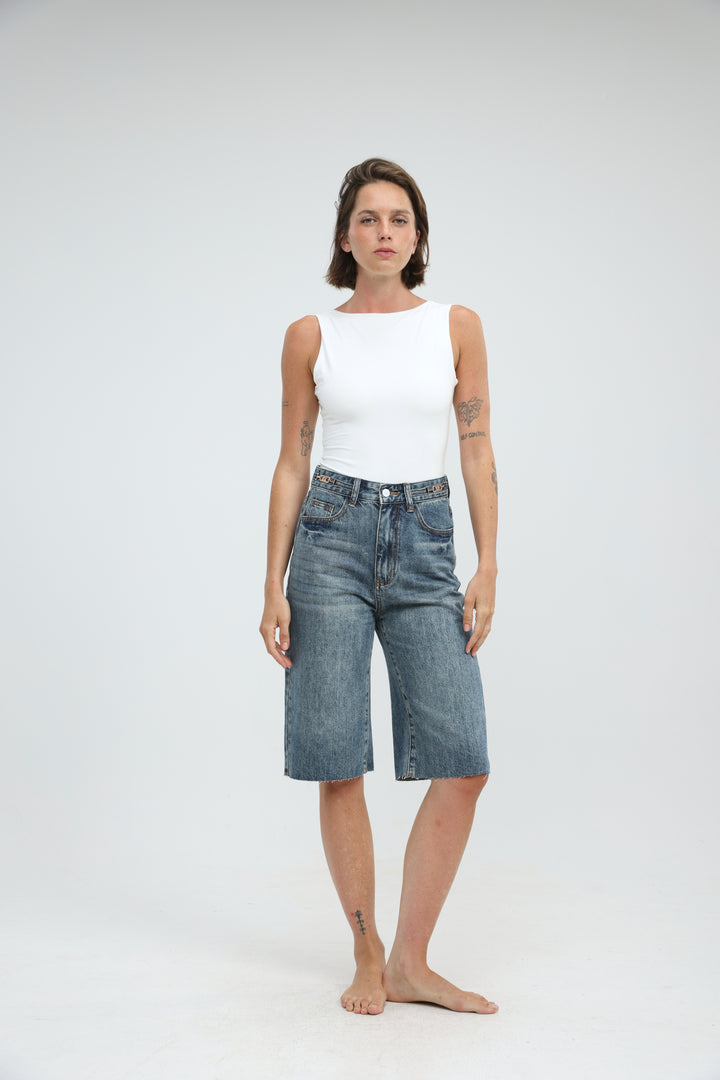 Star 787 Blue Bermuda Denim Shorts