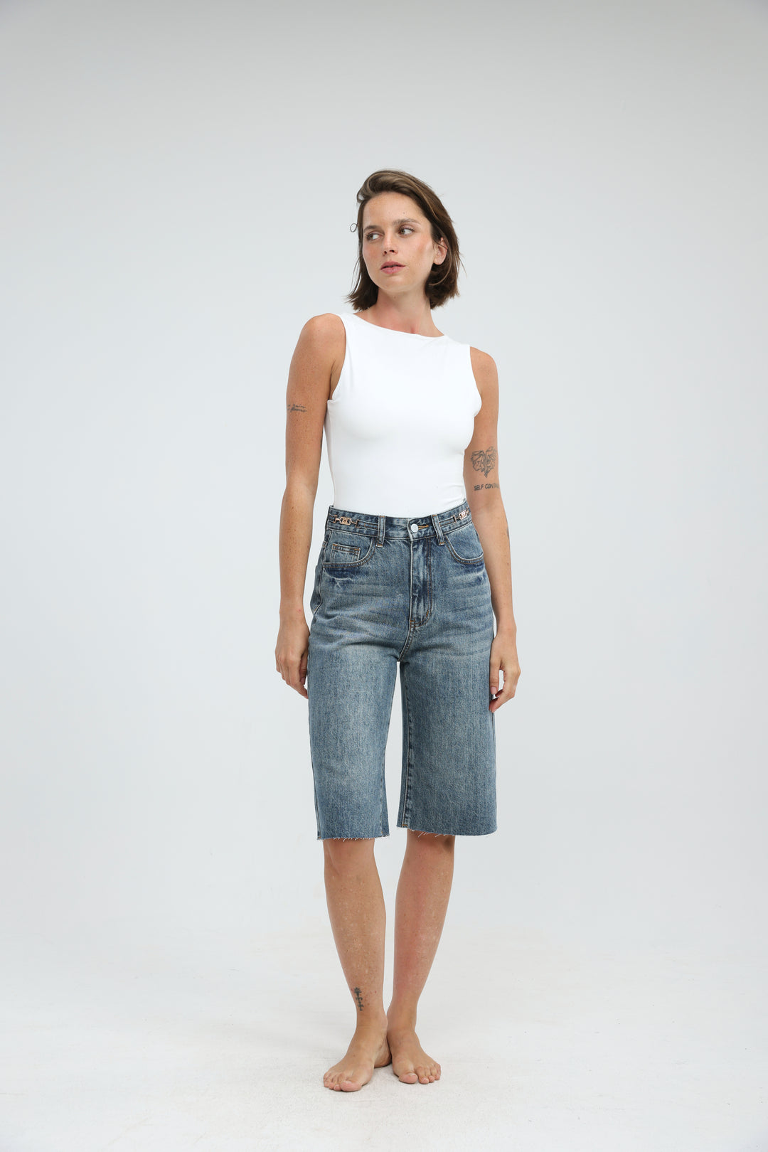 Star 787 Blue Bermuda Denim Shorts