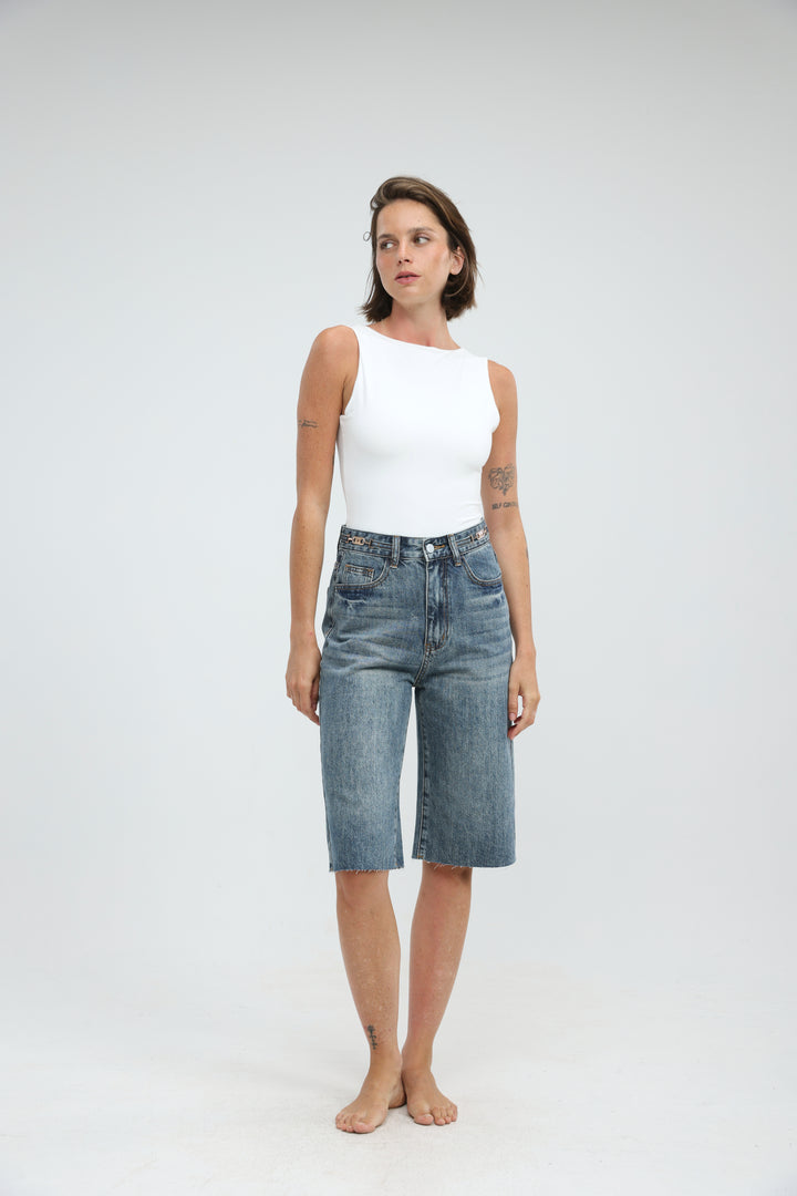 Star 787 Blue Bermuda Denim Shorts