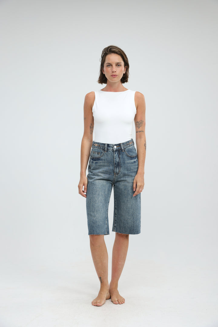 Star 787 Blue Bermuda Denim Shorts