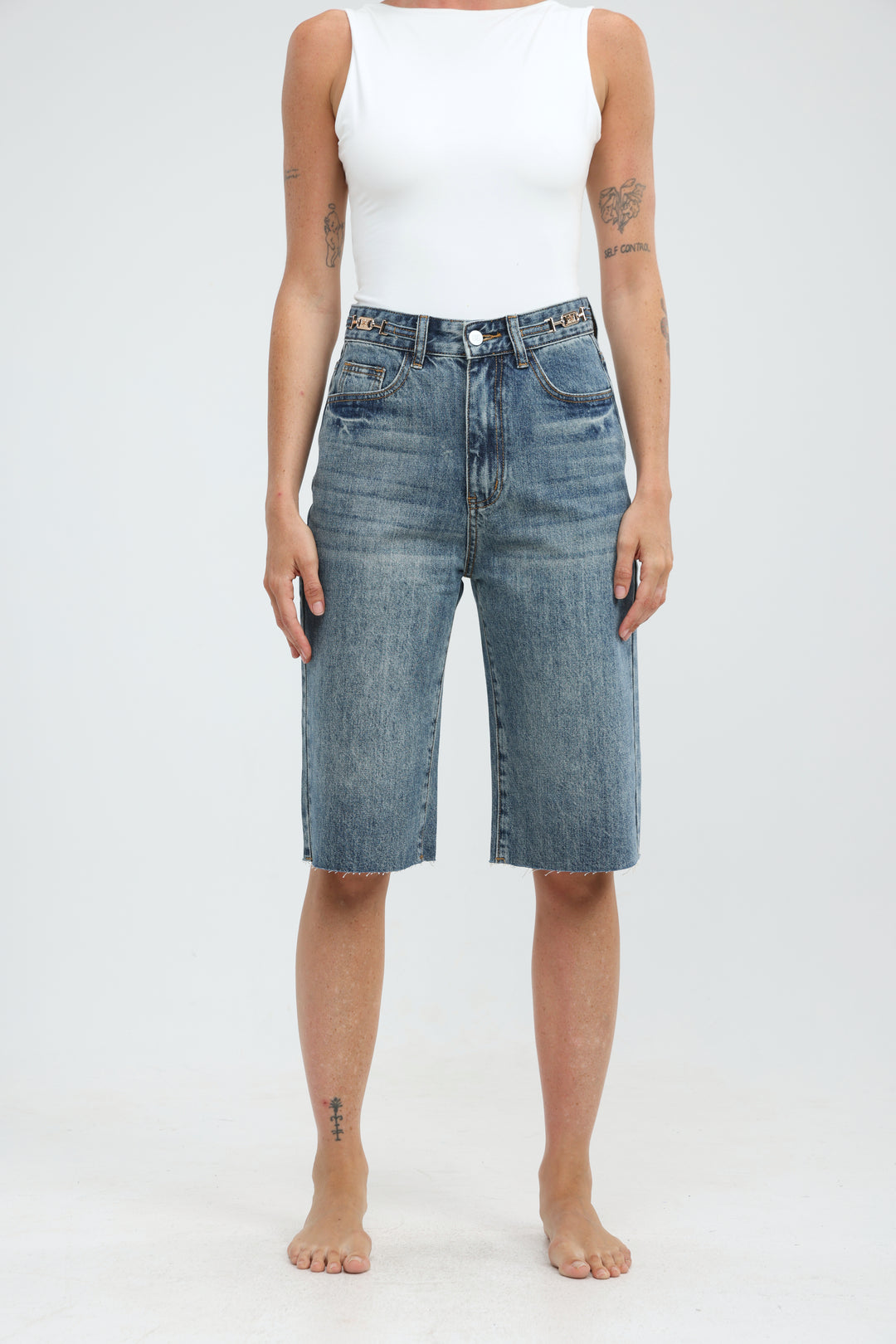 Star 787 Blue Bermuda Denim Shorts