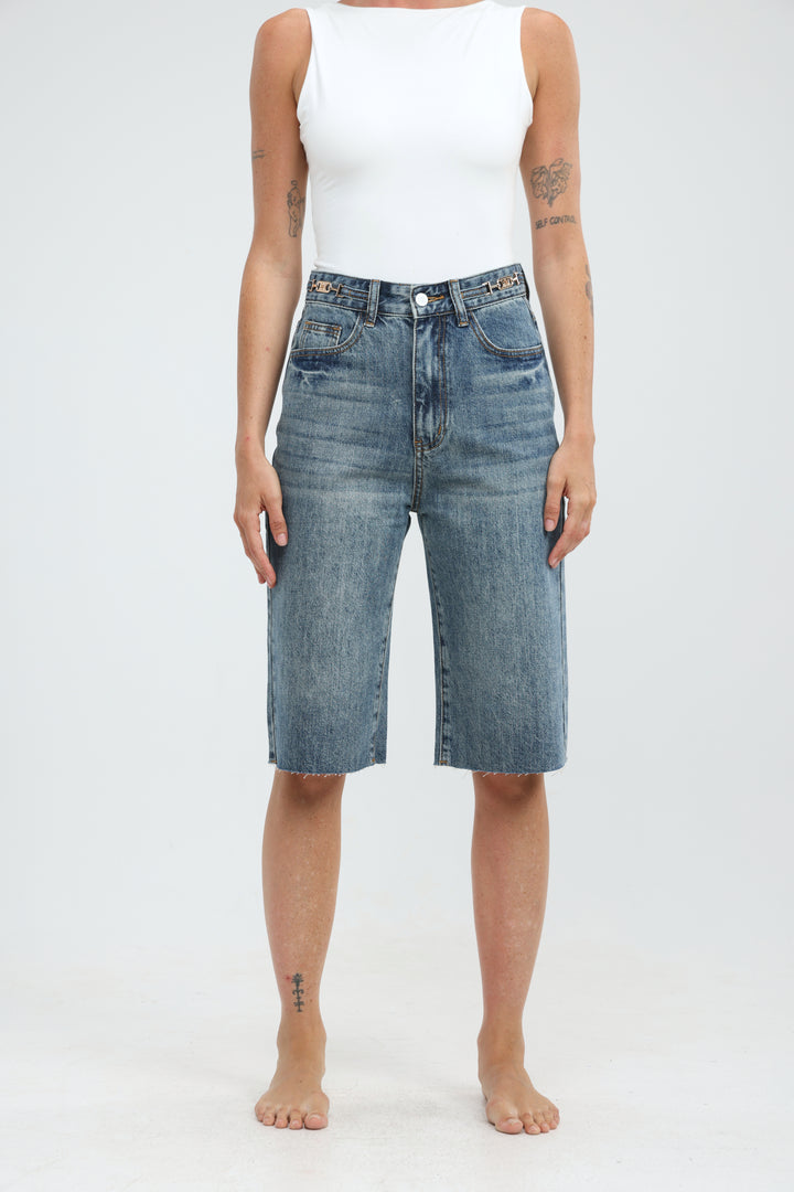 Star 787 Blue Bermuda Denim Shorts