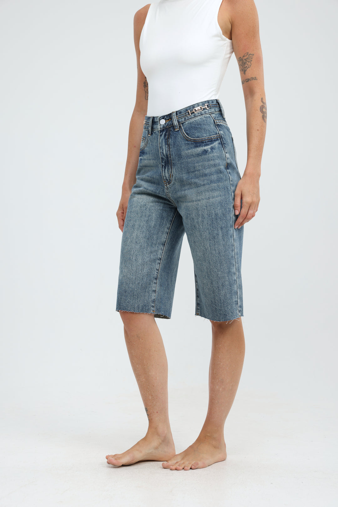 Star 787 Blue Bermuda Denim Shorts
