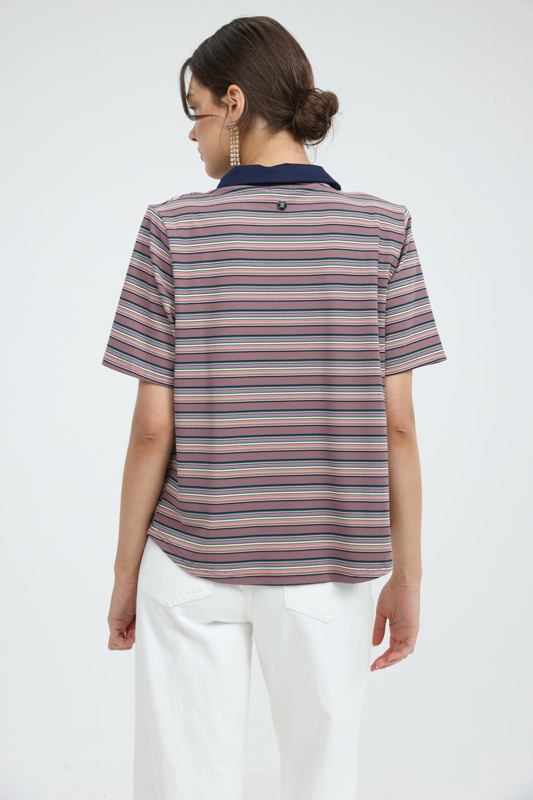 Forward Pink Striped Padded Polo