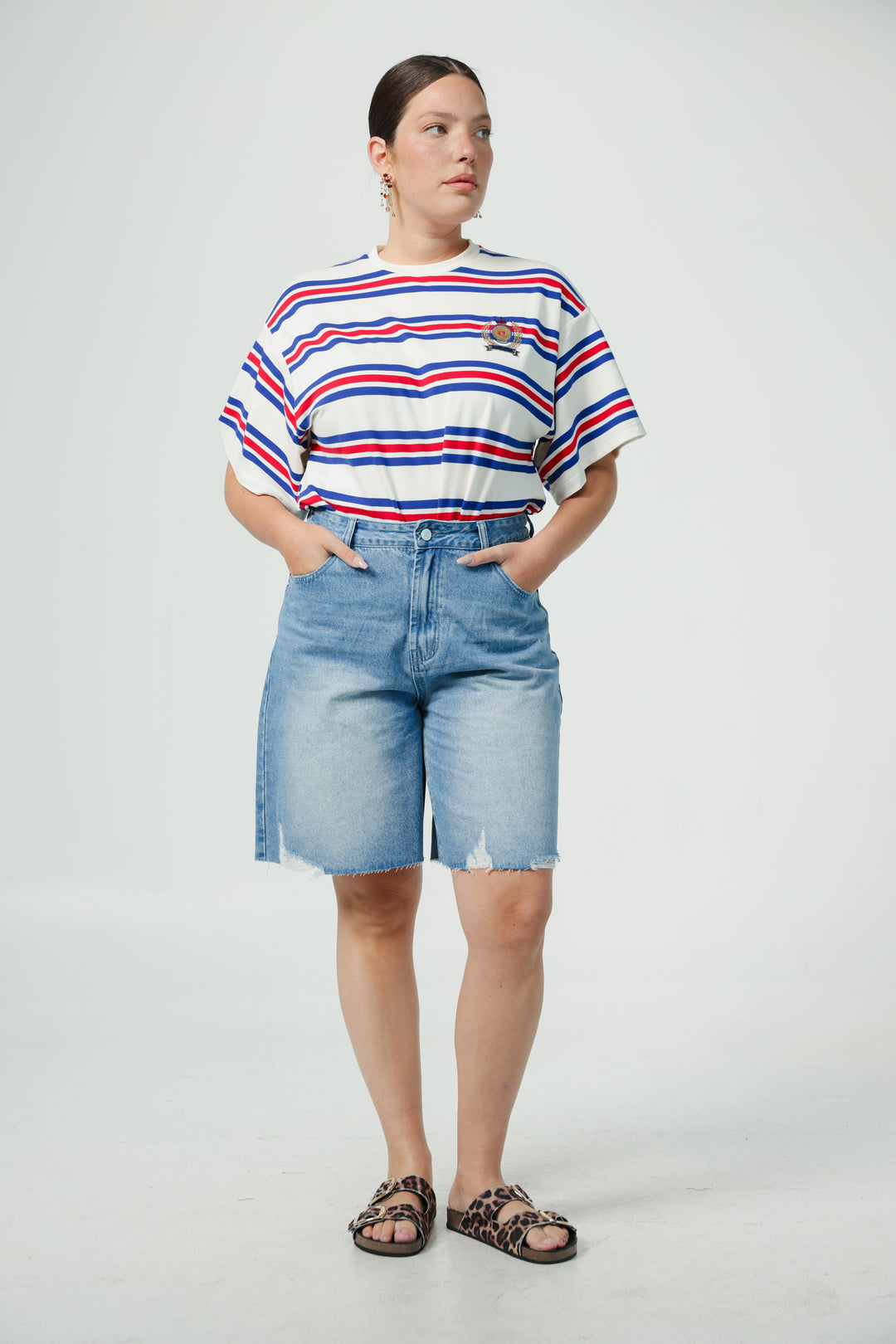 Federer Blue Striped T-Shirt
