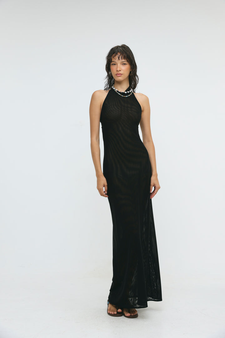 Ibiza Black Halter Dress