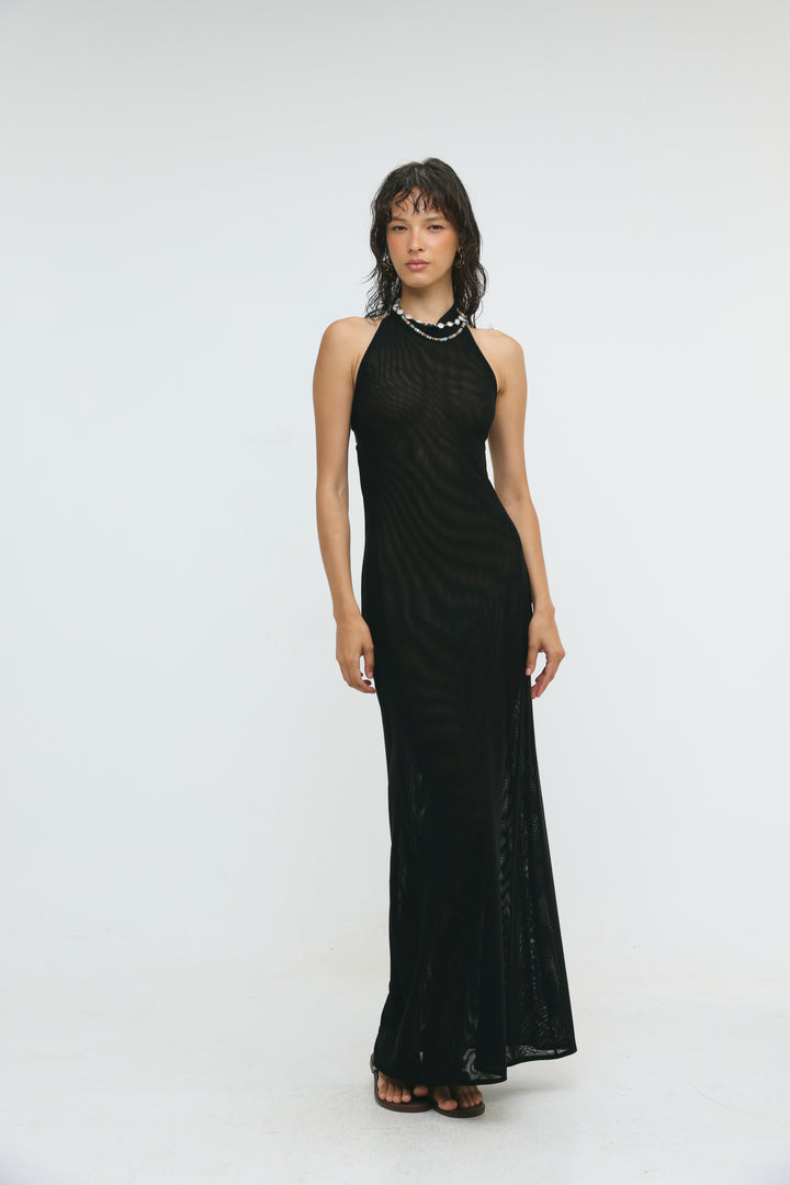 Ibiza Black Halter Dress