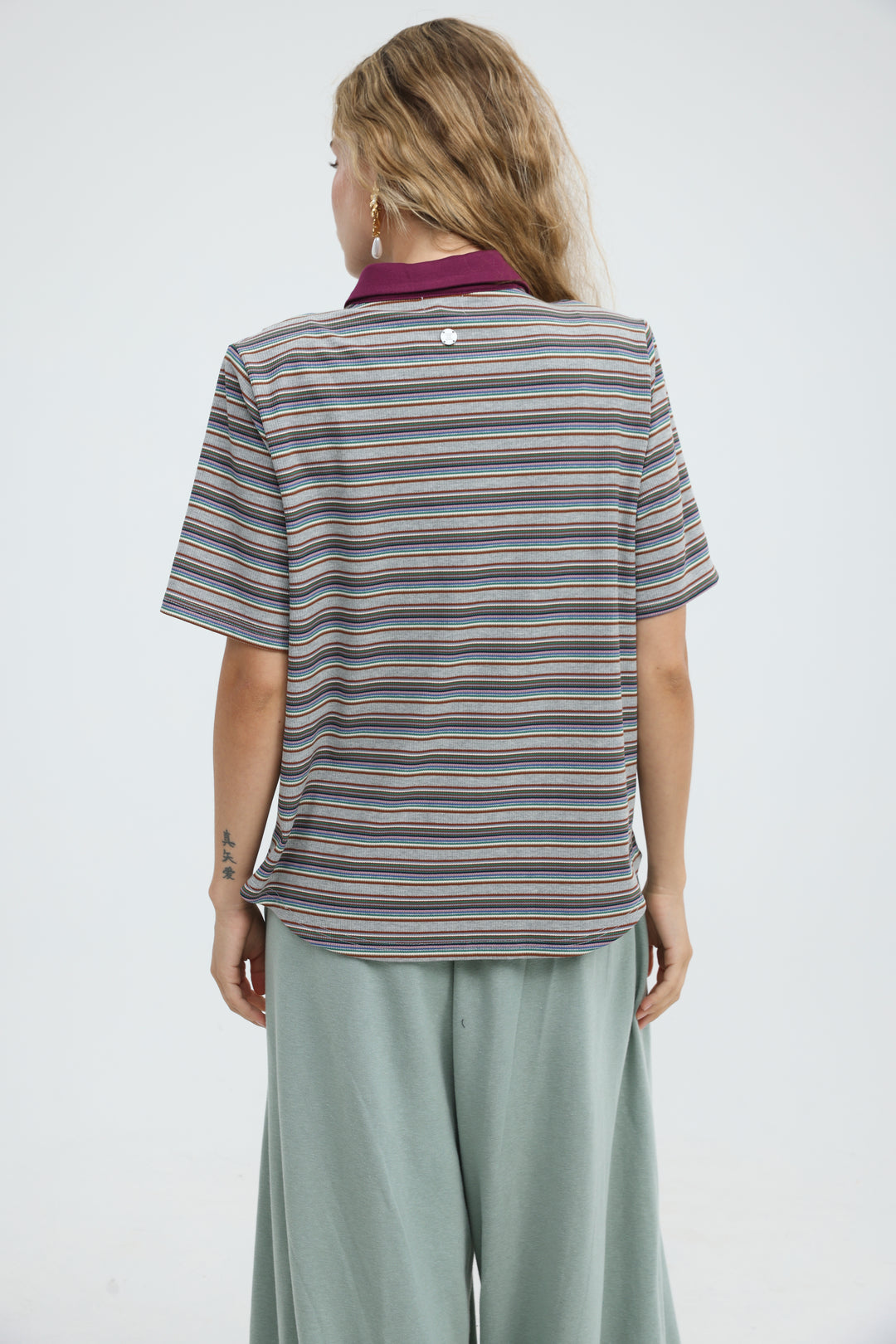 Forward Grey Striped Padded Polo